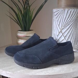 Lands' End Women's Black Suede Loafers